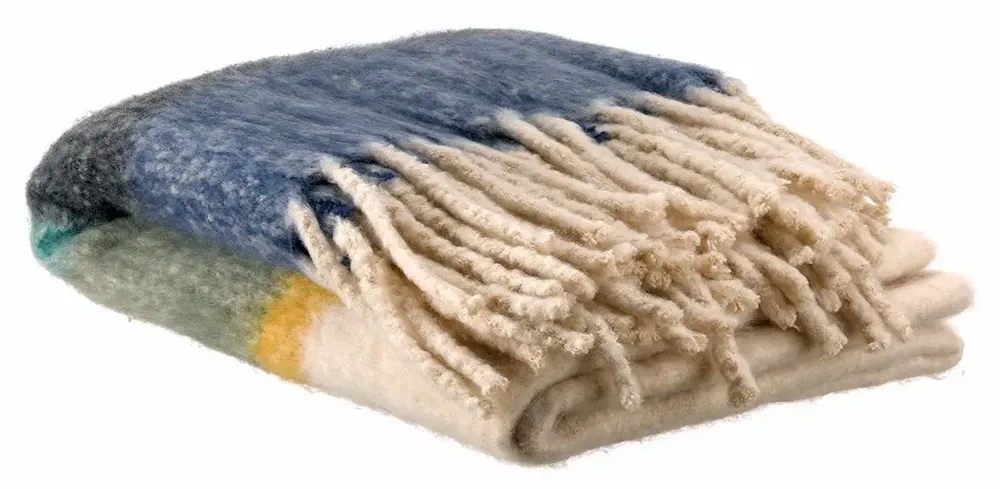 Plaids - Plaid rayé recyclé Isabel Mousse 130 x 160 - MAISON VIVARAISE - SDE VIVARAISE WINKLER