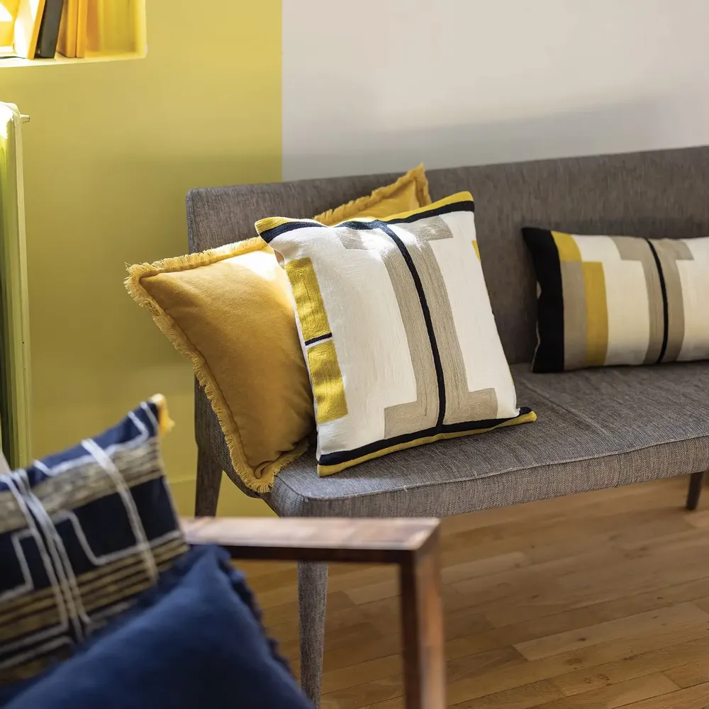 Cushions - Plain Cushion Fara Mirabelle 45 X 45 - MAISON VIVARAISE - SDE VIVARAISE WINKLER