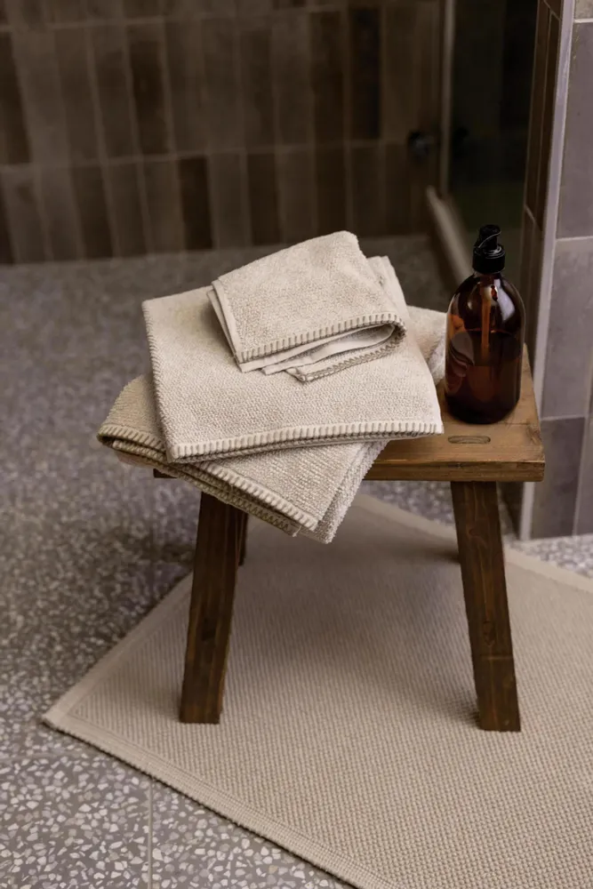 Serviettes de bain - Serviette invité Bora Galet 30 x 50 - MAISON VIVARAISE - SDE VIVARAISE WINKLER