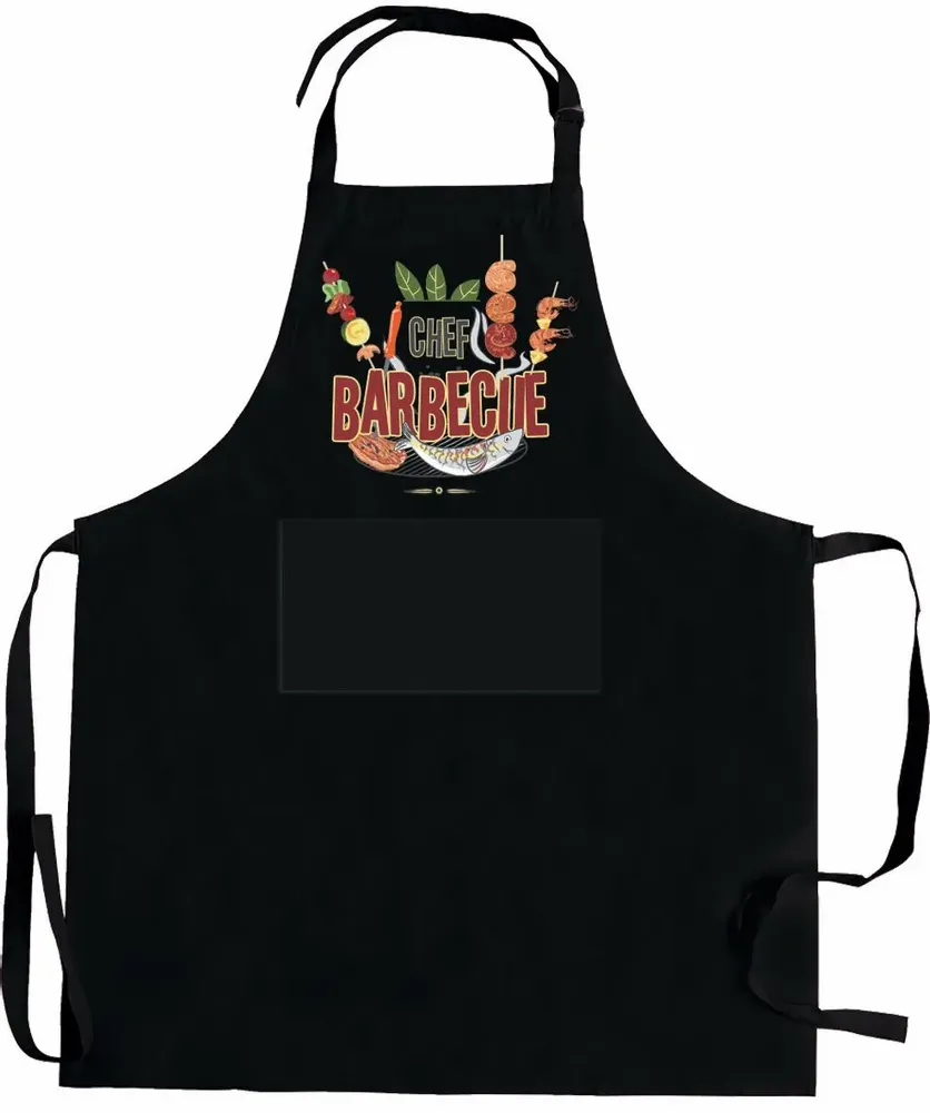 Aprons - BBQ cooking apron with recycled pouch Noir 72 X 90 - MAISON VIVARAISE - SDE VIVARAISE WINKLER