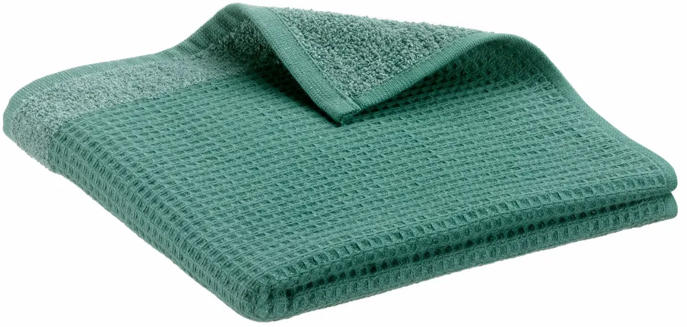 Serviettes de bain - Serviette de toilette recyclée Abby Emeraude 50 x 100 - MAISON VIVARAISE - SDE VIVARAISE WINKLER