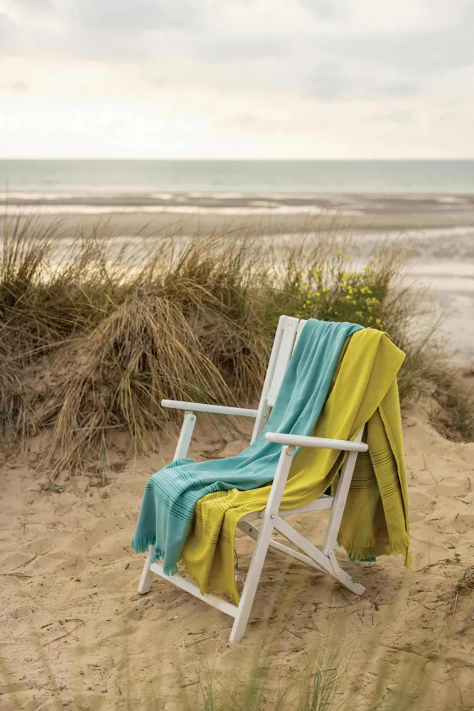 Linge de lit - Drap hammam Cancun Curacao 90 x 180 - MAISON VIVARAISE - SDE VIVARAISE WINKLER