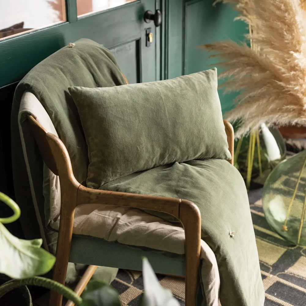 Cushions - Plain Cushion Elise Verveine 40 X 65 - MAISON VIVARAISE - SDE VIVARAISE WINKLER