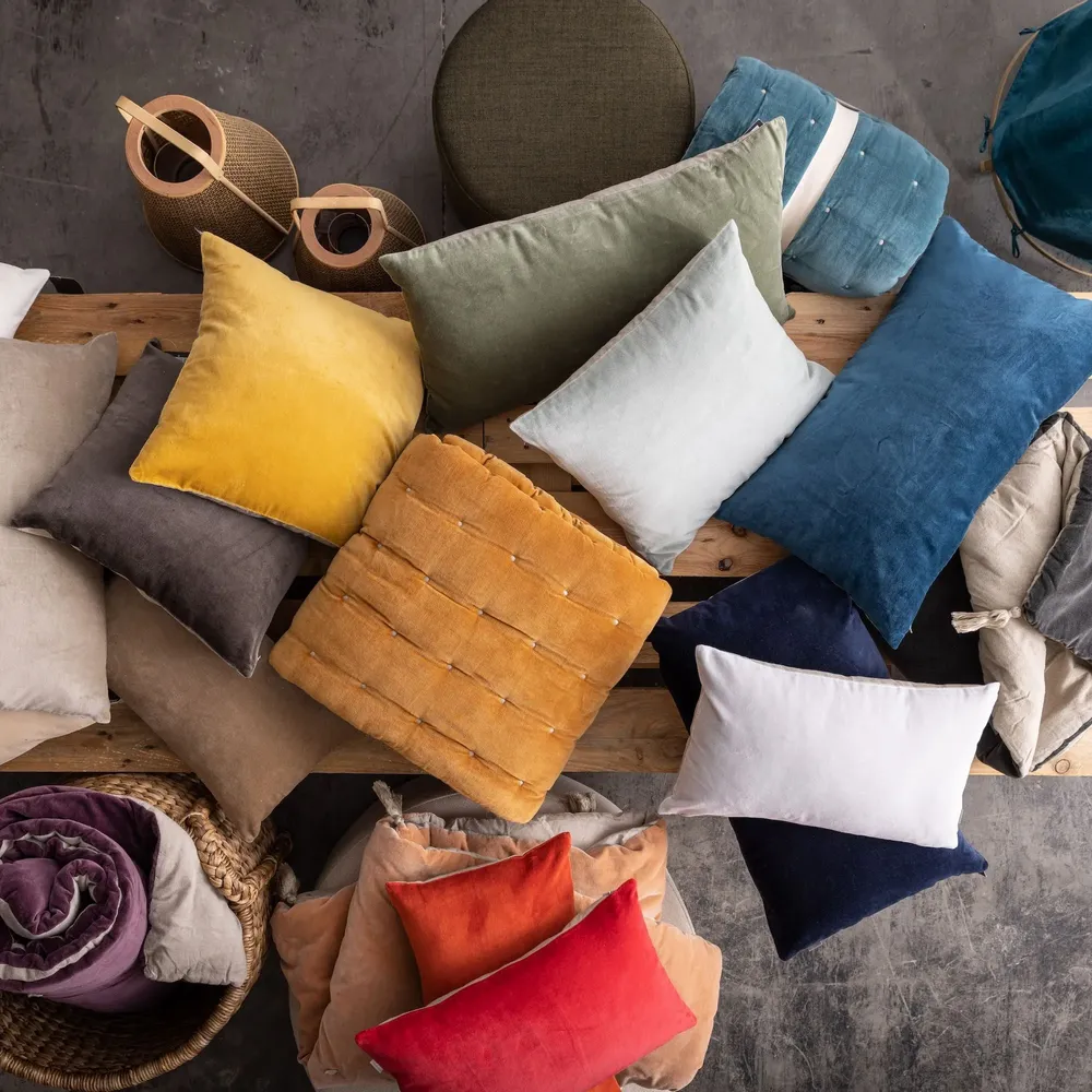 Cushions - Plain Cushion Elise Verveine 40 X 65 - MAISON VIVARAISE - SDE VIVARAISE WINKLER