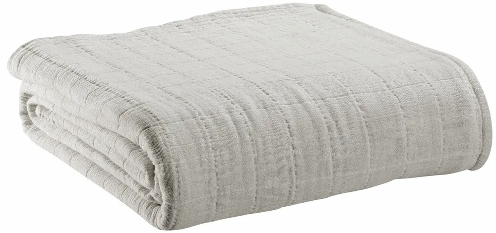 Throw blankets - Recycled Throw Lisa Perle 140 X 200 - MAISON VIVARAISE - SDE VIVARAISE WINKLER