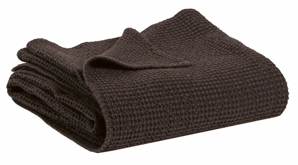 Throw blankets - Recycled Throw Maia Carbone 140 X 200 - MAISON VIVARAISE - SDE VIVARAISE WINKLER