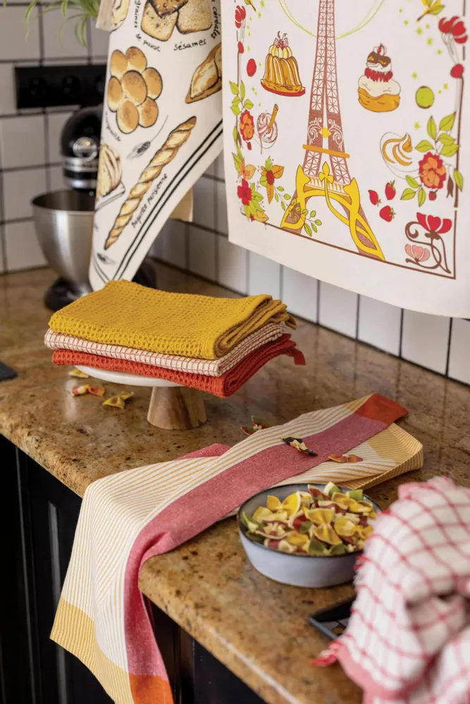 Dish towels - Recycled Tea Towel Dinis Tournesol 50 X 70 - MAISON VIVARAISE - SDE VIVARAISE WINKLER