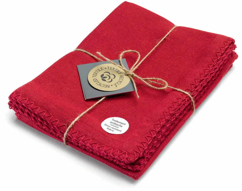 Table cloths - Set of 4 Recycled Placemats Delia Tango 33 X 45 - MAISON VIVARAISE - SDE VIVARAISE WINKLER