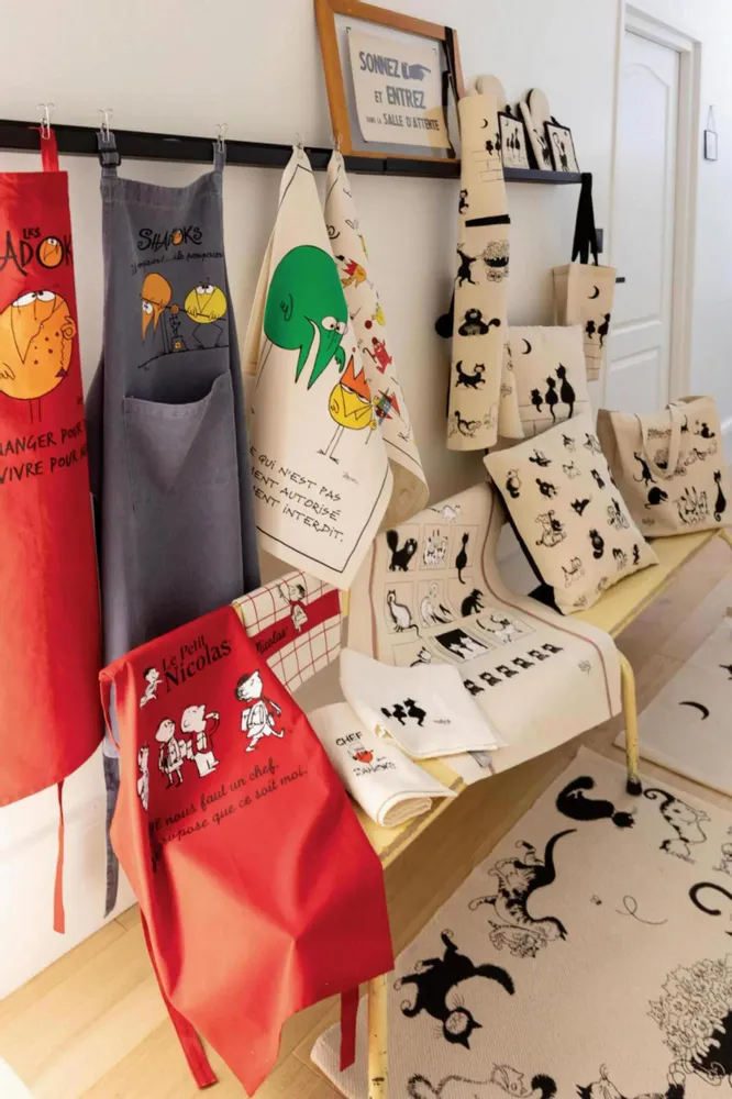 Dish towels - Dubout Chats farandole Tea Towel Écru 48 X 72 - MAISON VIVARAISE - SDE VIVARAISE WINKLER