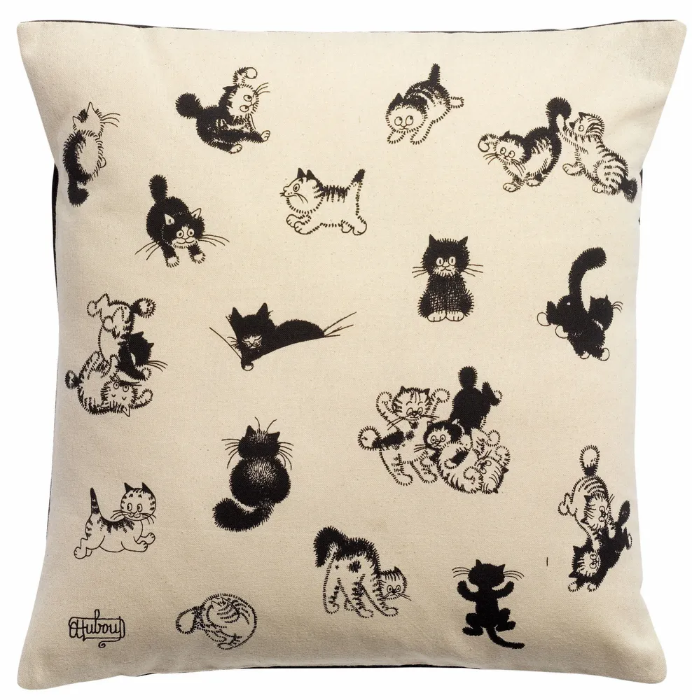 Coussins - Coussin Dubout Les chatons Ecru 45 x 45 - MAISON VIVARAISE - SDE VIVARAISE WINKLER