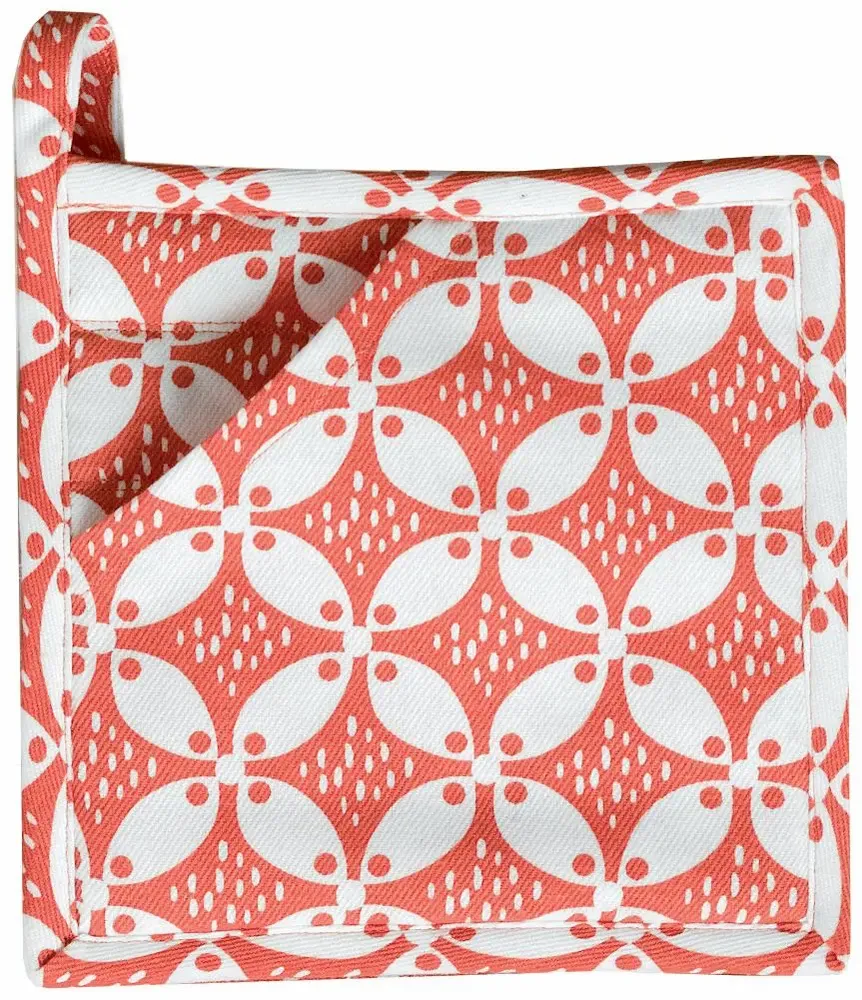 Potholders - Recycled 2-in-1 Pot Holder Fatou Corail 20 X 20 - MAISON VIVARAISE - SDE VIVARAISE WINKLER