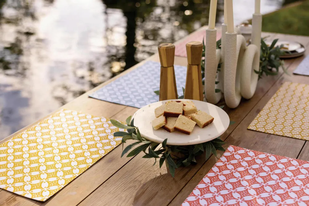 Table cloths - Recycled Coated Placemat Set Fatou Corail 33 X 48 - MAISON VIVARAISE - SDE VIVARAISE WINKLER