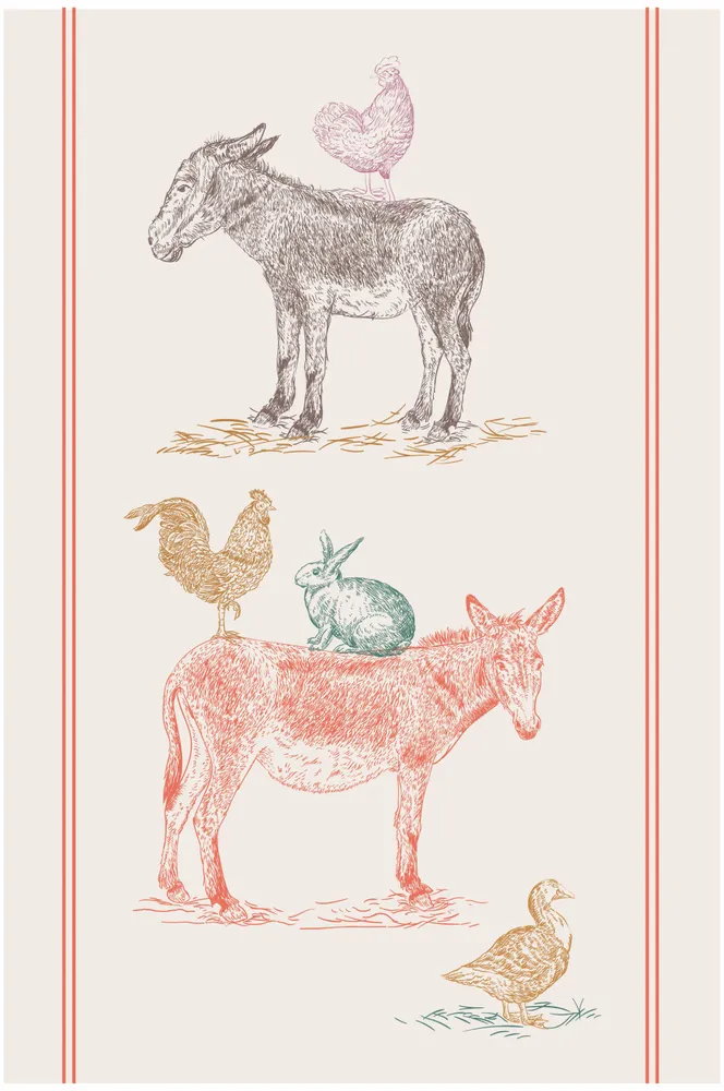 Torchons - Torchon Ferme Ecru 48 x 72 - MAISON VIVARAISE - SDE VIVARAISE WINKLER