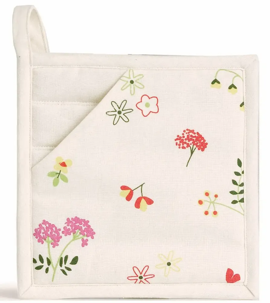 Potholders - Gardenia recycled 2-in-1 potholder Écru 20 X 20 - MAISON VIVARAISE - SDE VIVARAISE WINKLER
