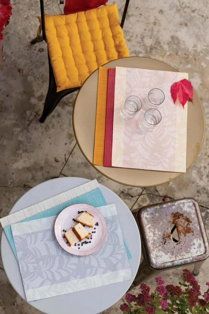 Table cloths - Hoja Placemat Set Paon 33 X 45 - MAISON VIVARAISE - SDE VIVARAISE WINKLER