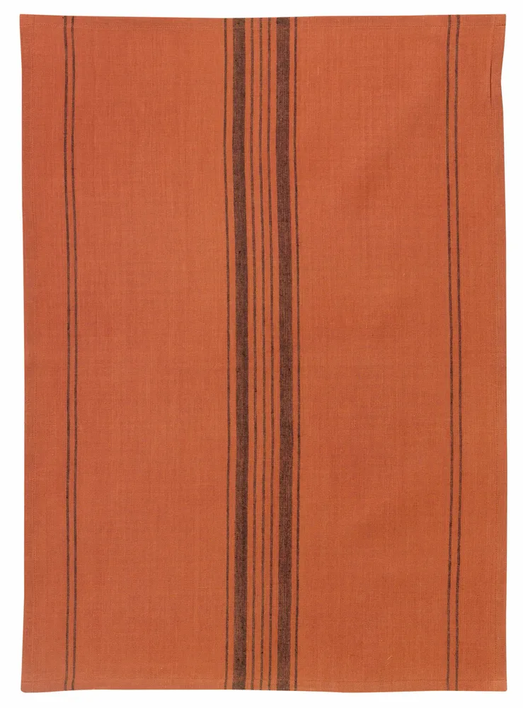 Torchons - Torchon Metis Kilia rayures Brique 50 x 70 - MAISON VIVARAISE - SDE VIVARAISE WINKLER