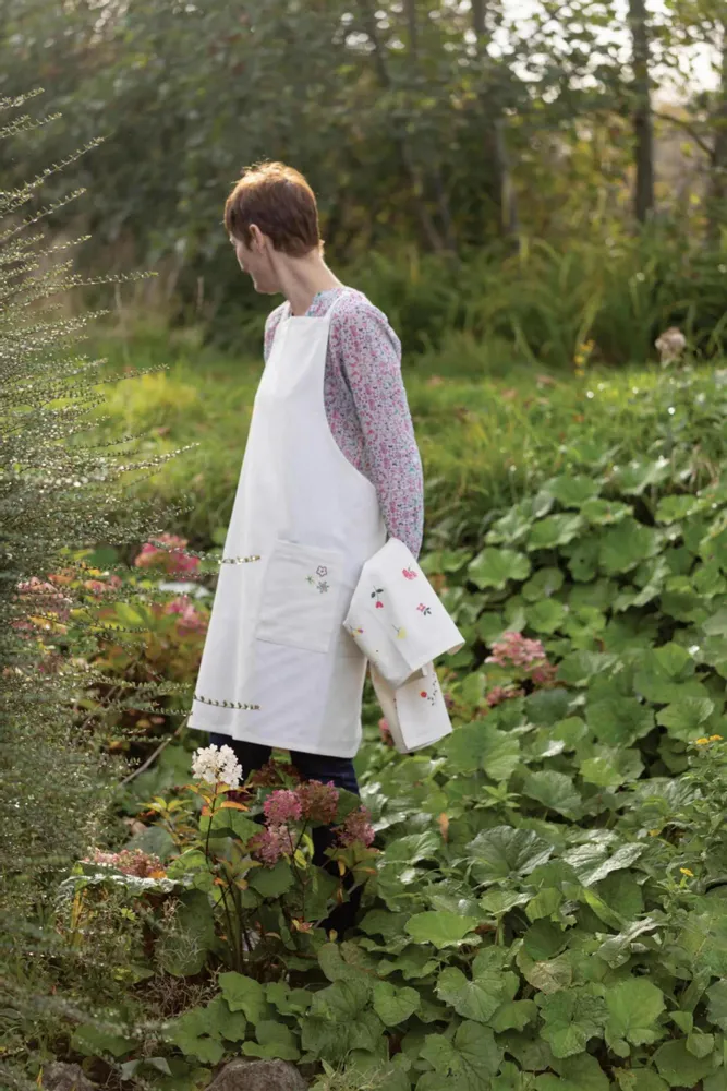 Tabliers de cuisine - Tablier de cuisine Gardenia recyclé Ecru 110 x 80 - MAISON VIVARAISE - SDE VIVARAISE WINKLER