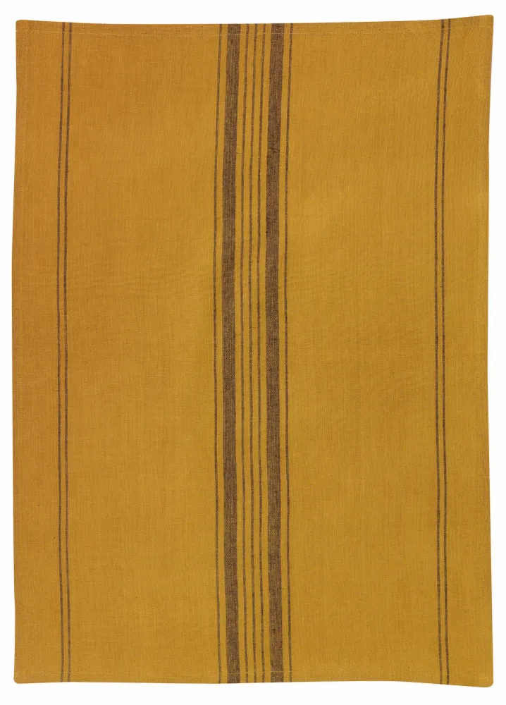 Dish towels - Kilia Striped Linen-Cotton Tea Towel Bronze 50 X 70 - MAISON VIVARAISE - SDE VIVARAISE WINKLER