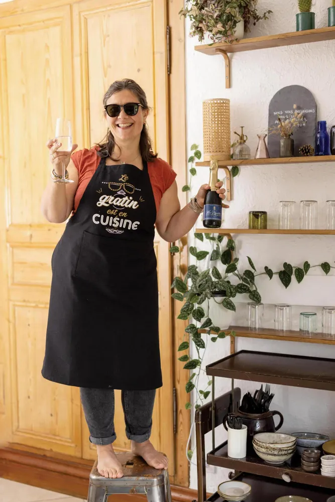 Aprons - Peps Recycle Apron With Pocket Le Gratin Rose 90 X 72 - MAISON VIVARAISE - SDE VIVARAISE WINKLER