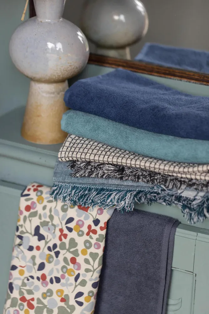 Dish towels - Recycled Tea Towel Aden Blanc/Paon 50 X 70 - MAISON VIVARAISE - SDE VIVARAISE WINKLER