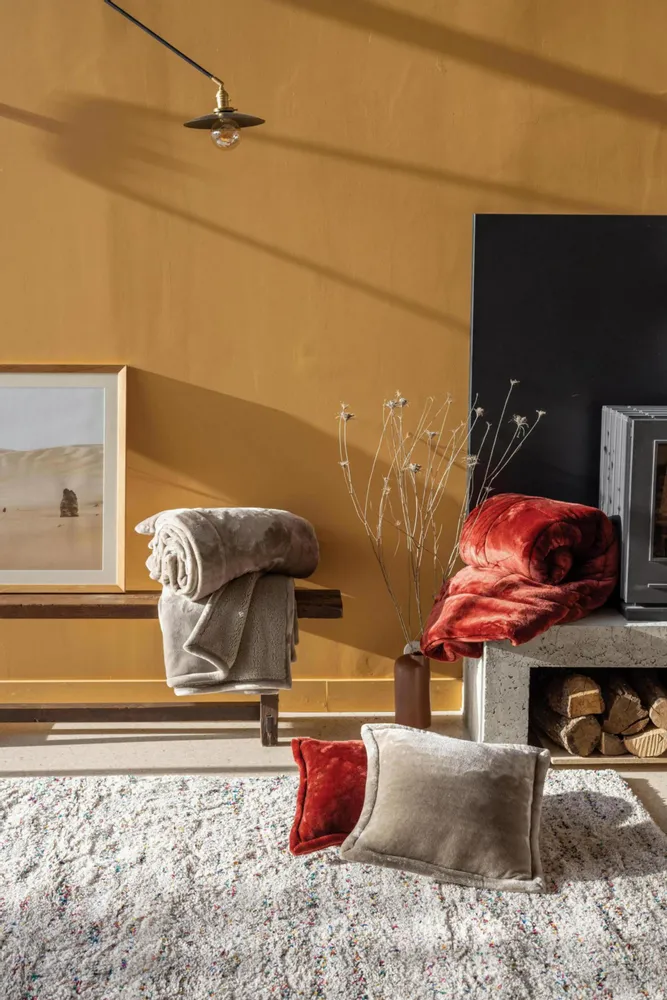 Throw blankets - Betender Throw Blanket Geranium 130 X 180 - MAISON VIVARAISE - SDE VIVARAISE WINKLER