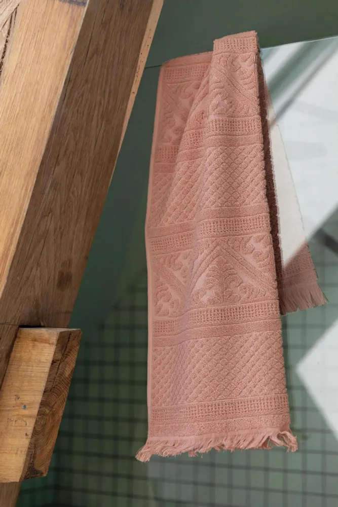 Serviettes de bain - Serviette de toilette uni Zoe Argile 50 x 100 - MAISON VIVARAISE - SDE VIVARAISE WINKLER