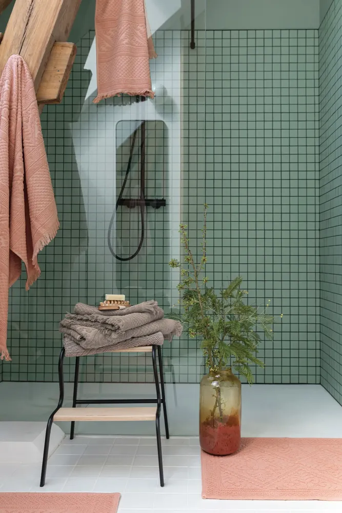 Bath towels - Zoé Bath Towel Argile 100 X 180 - MAISON VIVARAISE - SDE VIVARAISE WINKLER