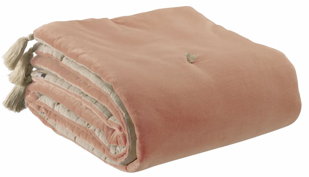 Linge de lit - Edredon pompons Elise Epice 80 x 180 - MAISON VIVARAISE - SDE VIVARAISE WINKLER