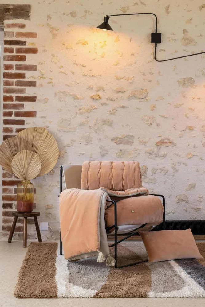 Linge de lit - Jeté uni Elise finition capiton Epice 240 x 260 - MAISON VIVARAISE - SDE VIVARAISE WINKLER