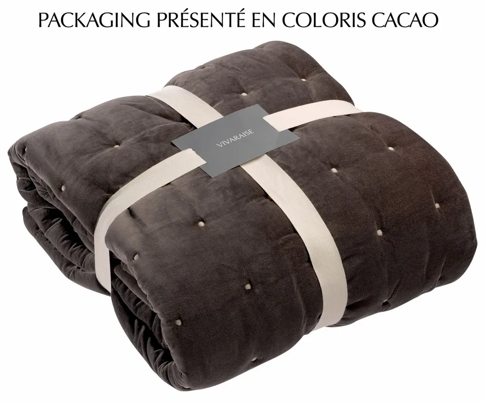 Linge de lit - Jeté uni Elise finition capiton Epice 240 x 260 - MAISON VIVARAISE - SDE VIVARAISE WINKLER