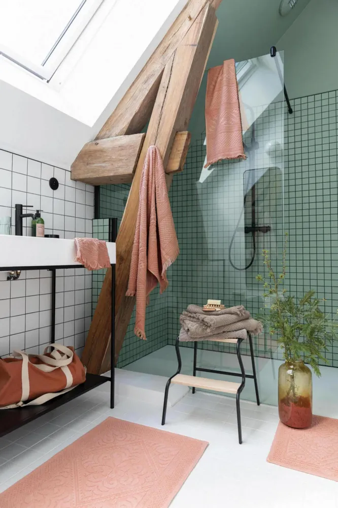 Other bath linens - Enzo Bath Mat Chamois 54 X 64 - MAISON VIVARAISE - SDE VIVARAISE WINKLER