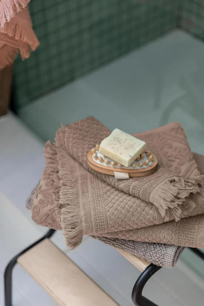 Other bath linens - Enzo Bath Mat Chamois 54 X 64 - MAISON VIVARAISE - SDE VIVARAISE WINKLER