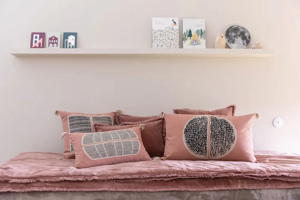 Linge de lit - Édredon uni Fara Bois de rose 85 x 200 - MAISON VIVARAISE - SDE VIVARAISE WINKLER