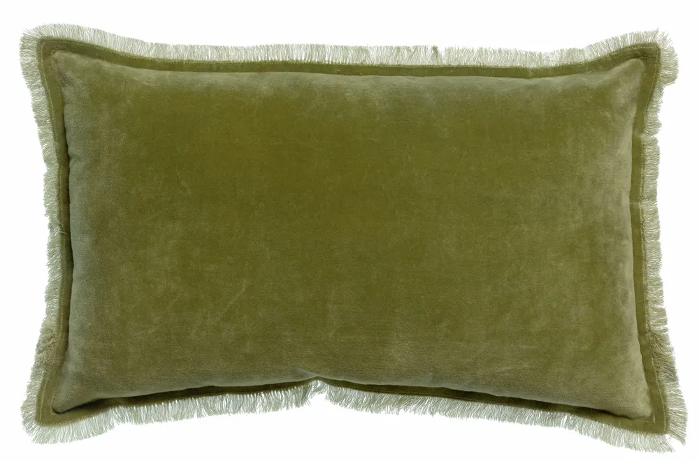 Cushions - Plain Cushion Fara Olive 30 X 50 - MAISON VIVARAISE - SDE VIVARAISE WINKLER
