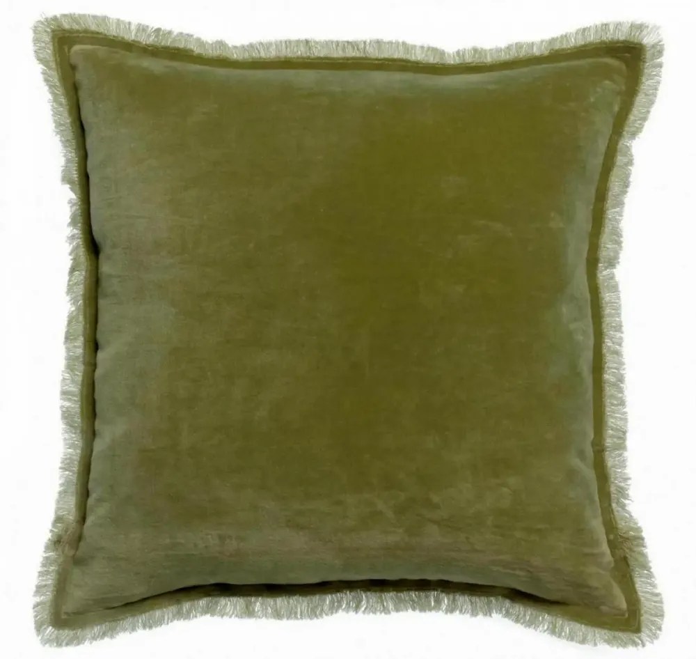 Coussins - Coussin uni Fara Olive 45 x 45 - MAISON VIVARAISE - SDE VIVARAISE WINKLER