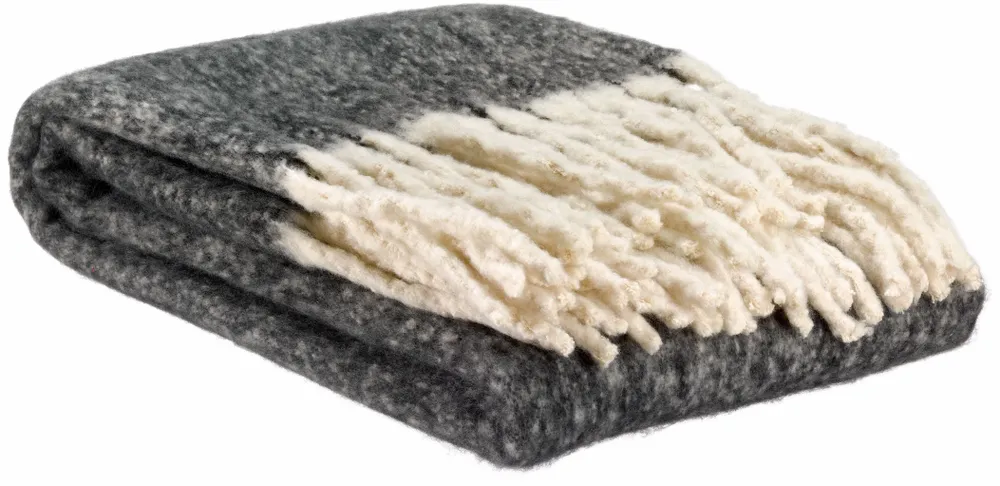 Throw blankets - Isabel Recycled Plain Throw Caviar 130 X 160 - MAISON VIVARAISE - SDE VIVARAISE WINKLER