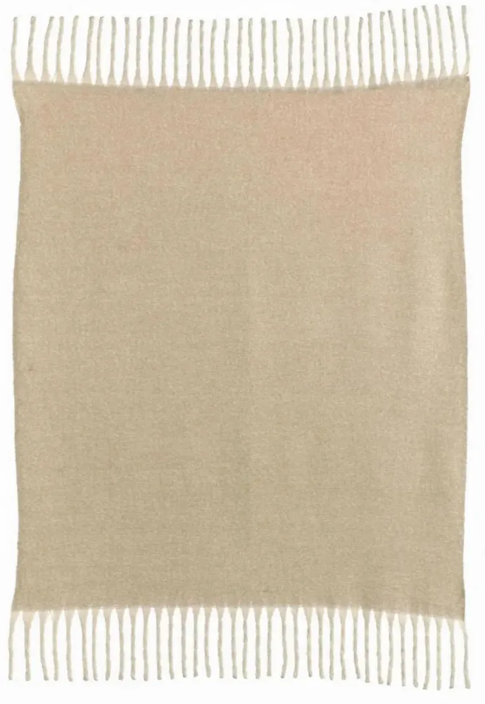 Plaids - Plaid uni recyclé Isabel Naturel 130 x 160 - MAISON VIVARAISE - SDE VIVARAISE WINKLER