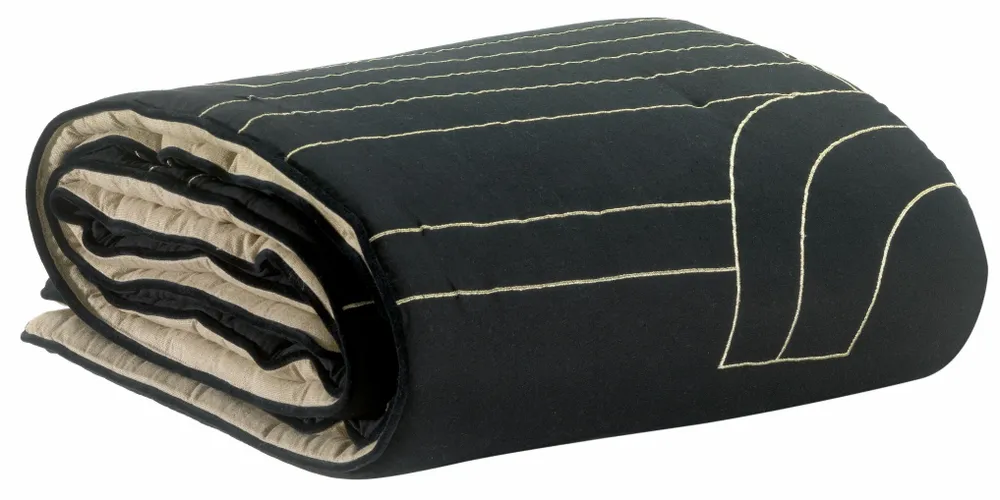 Linge de lit - Chemin de lit Jaden Caviar 90 x 240 - MAISON VIVARAISE - SDE VIVARAISE WINKLER