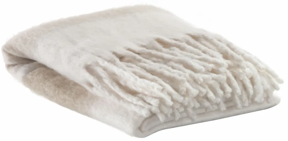 Throw blankets - Recycled Striped Throw Isabel Naturel 130 X 160 - MAISON VIVARAISE - SDE VIVARAISE WINKLER