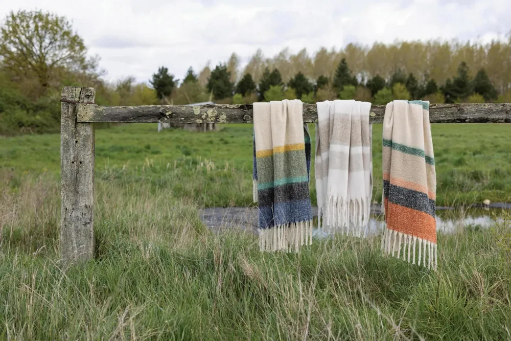 Throw blankets - Recycled Striped Throw Isabel Naturel 130 X 160 - MAISON VIVARAISE - SDE VIVARAISE WINKLER