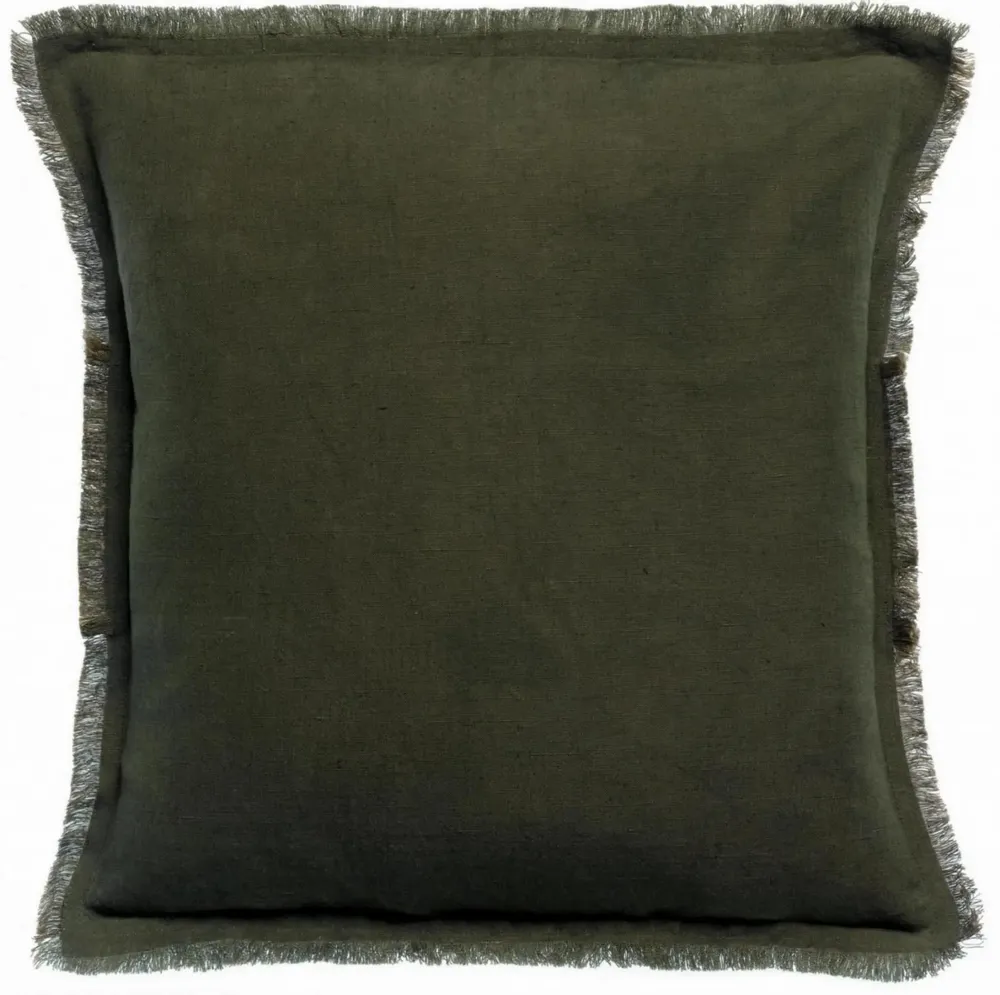 Cushions - Plain Cushion Laly Olive 45 X 45 - MAISON VIVARAISE - SDE VIVARAISE WINKLER