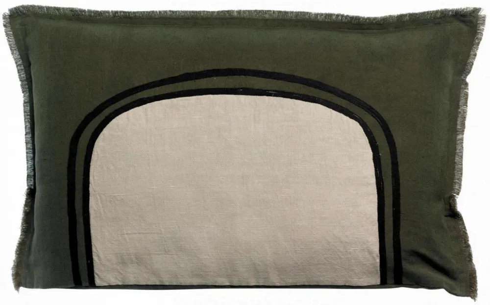 Coussins - Coussin bicolore Laly Olive 40 x 65 - MAISON VIVARAISE - SDE VIVARAISE WINKLER