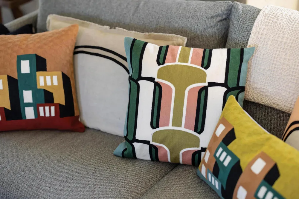 Cushions - Laly Bicolore Two-Tone Cushion Galet 40 X 65 - MAISON VIVARAISE - SDE VIVARAISE WINKLER