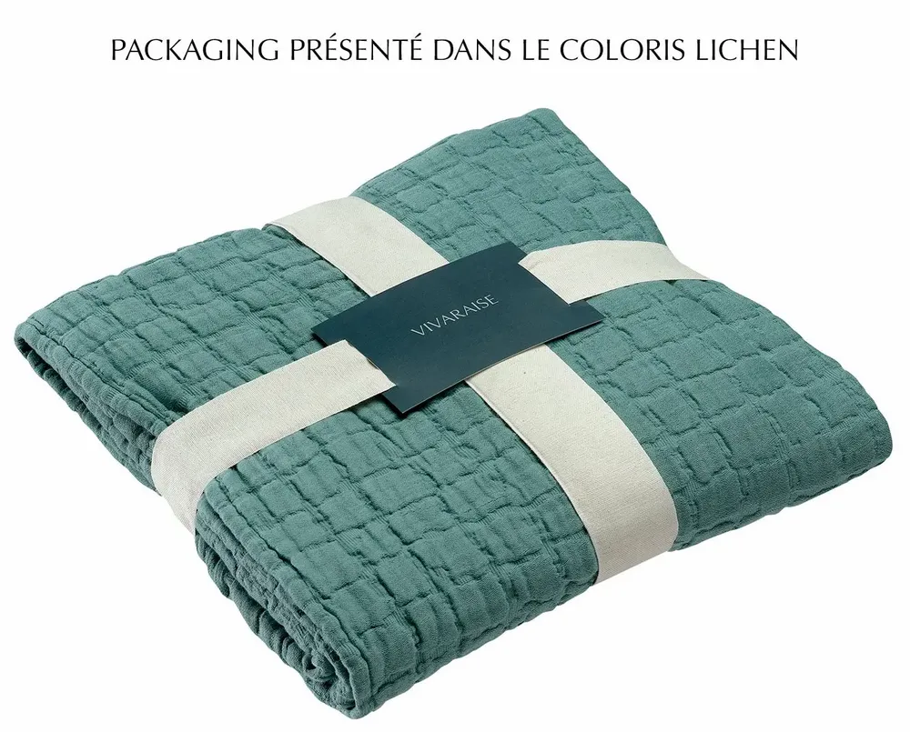 Linge de lit - Jeté de lit Swami Olive 240 x 260 - MAISON VIVARAISE - SDE VIVARAISE WINKLER