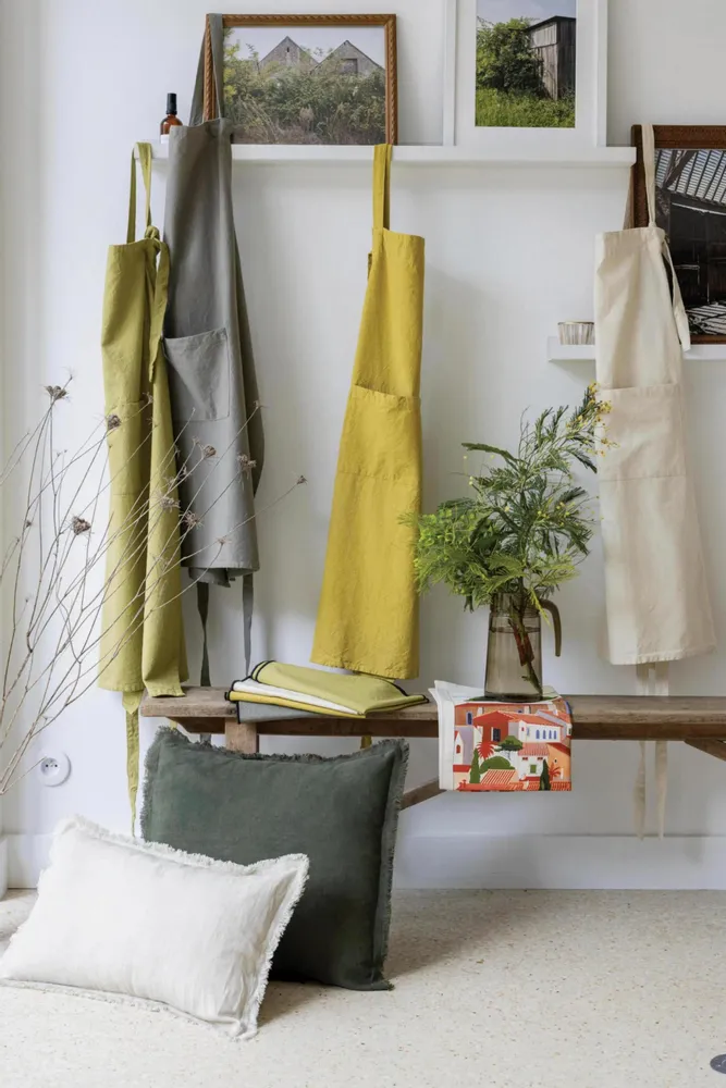 Aprons - Ada Recycled Kitchen Apron Badiane 72 X 85 - MAISON VIVARAISE - SDE VIVARAISE WINKLER