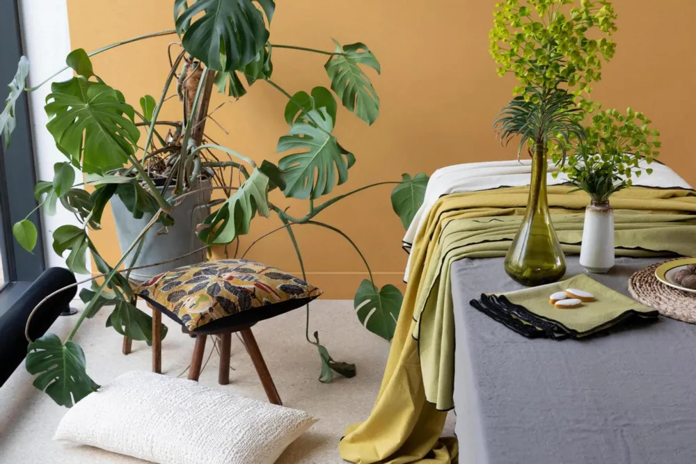 Table cloths - Recycled Tablecloth Grace Ficelle 140 X 140 - MAISON VIVARAISE - SDE VIVARAISE WINKLER