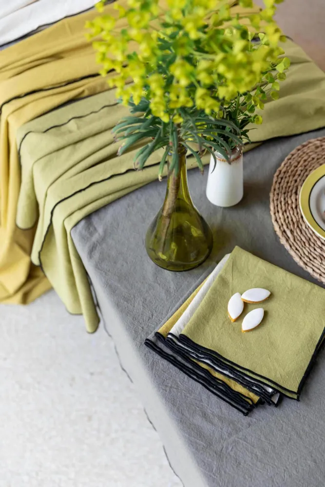 Table cloths - Recycled Tablecloth Grace Ficelle 140 X 140 - MAISON VIVARAISE - SDE VIVARAISE WINKLER