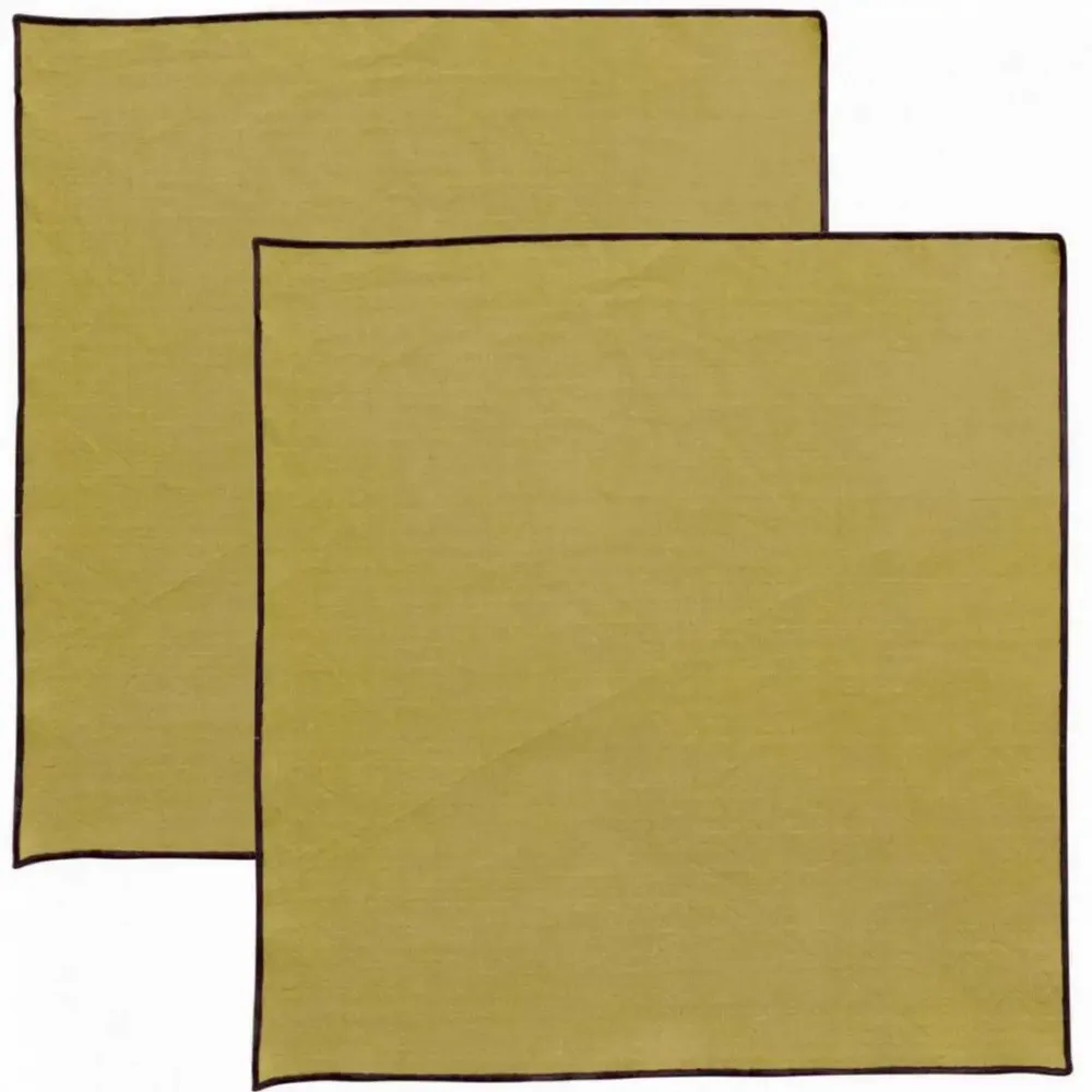 Serviettes - Serviette de table recyclée Grace Kaki 40 x 40 - MAISON VIVARAISE - SDE VIVARAISE WINKLER