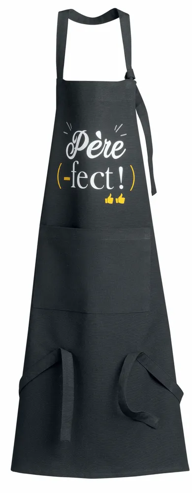 Tabliers de cuisine - Tablier de cuisine Père-fect recyclé Noir 72 x 90 - MAISON VIVARAISE - SDE VIVARAISE WINKLER