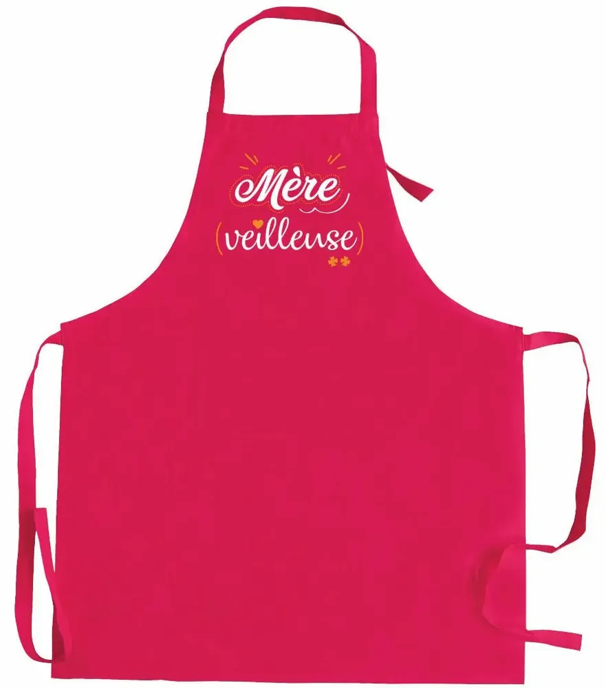 Tabliers de cuisine - Tablier de cuisine Mère-veilleuse recyclé Rose 72 x 90 - MAISON VIVARAISE - SDE VIVARAISE WINKLER